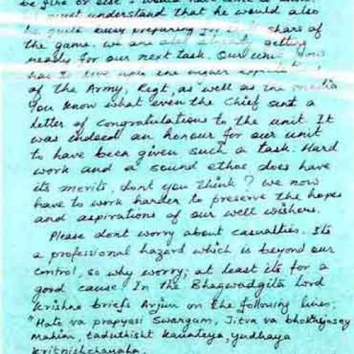 Major Acharya's Letter